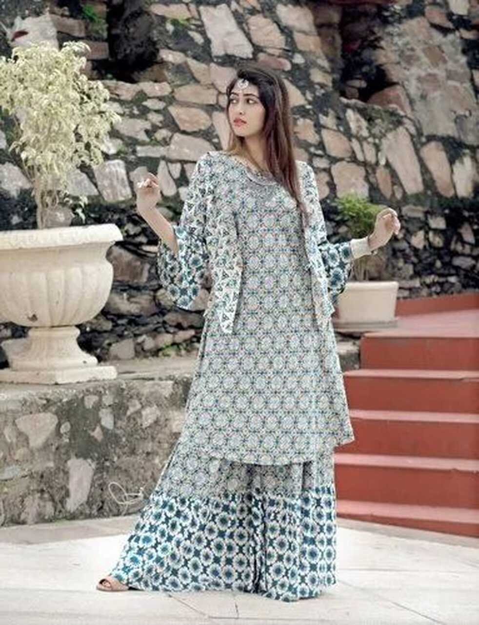 Printed Rayon Ladies Long Designer Kurta with Sarara at Rs 799 in ...