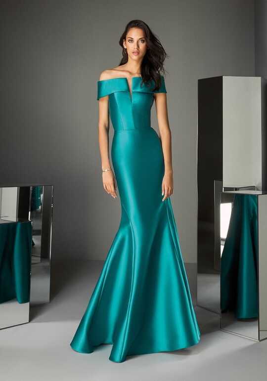 Pronovias | TE STYLE 89 Classic Turquoise Mikado Evening Gown HK ...