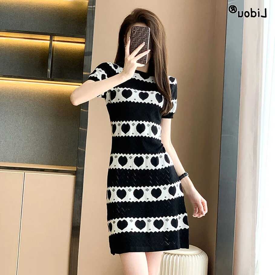 Pullovers Elegant Patchwork Korean Dresses Printing Temperament ...