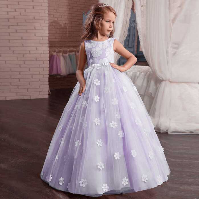 Purple Little Girl Ball Gowns | Junior Bridesmaid Dress