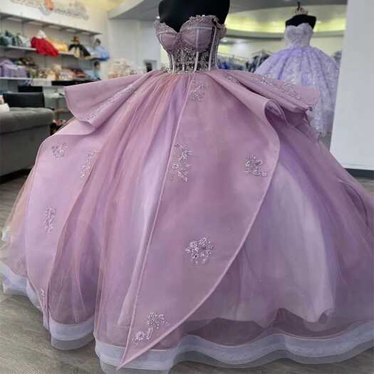 Purple Princess Quinceanera Dresses 2024 Sexy Sweetheart Ball Gown ...