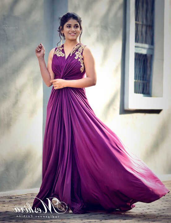 Purple designer gown – Meshira