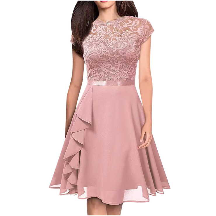 QUYUON Women&#39;s Cocktail Dresses Elegant Floral Lace Evening ...