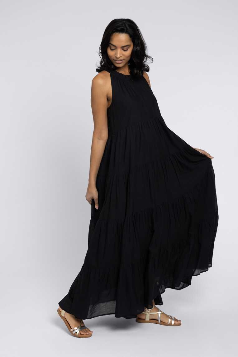 RUBY TIERED MAXI DRESS (BLACK) – Eleven Loves