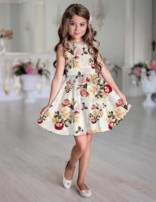 RUDRA FASHION MART Girl&#39;s Casual Dress Kids Floral Digitally ...