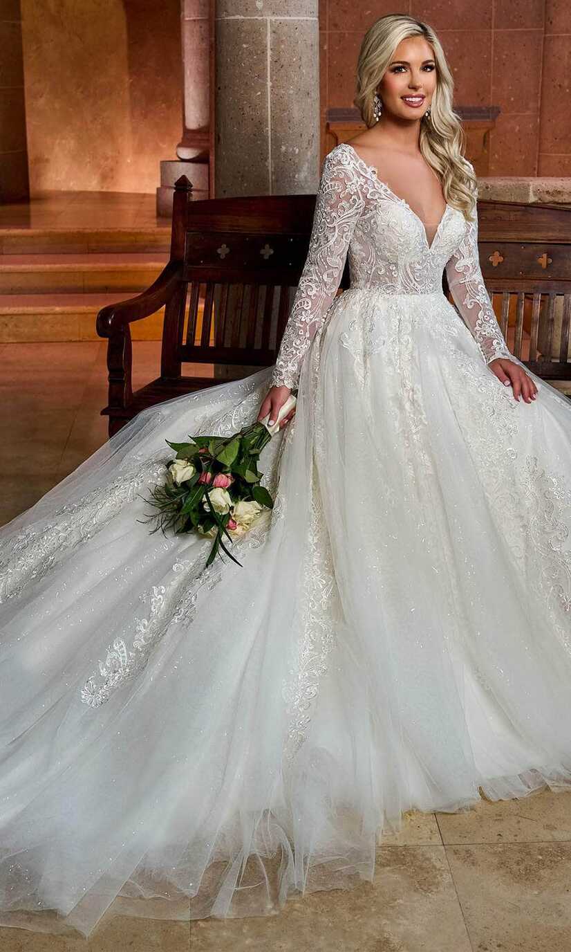 Rachel Allan RB4180 - Long Sleeve Lace Bridal Ballgown – Couture Candy