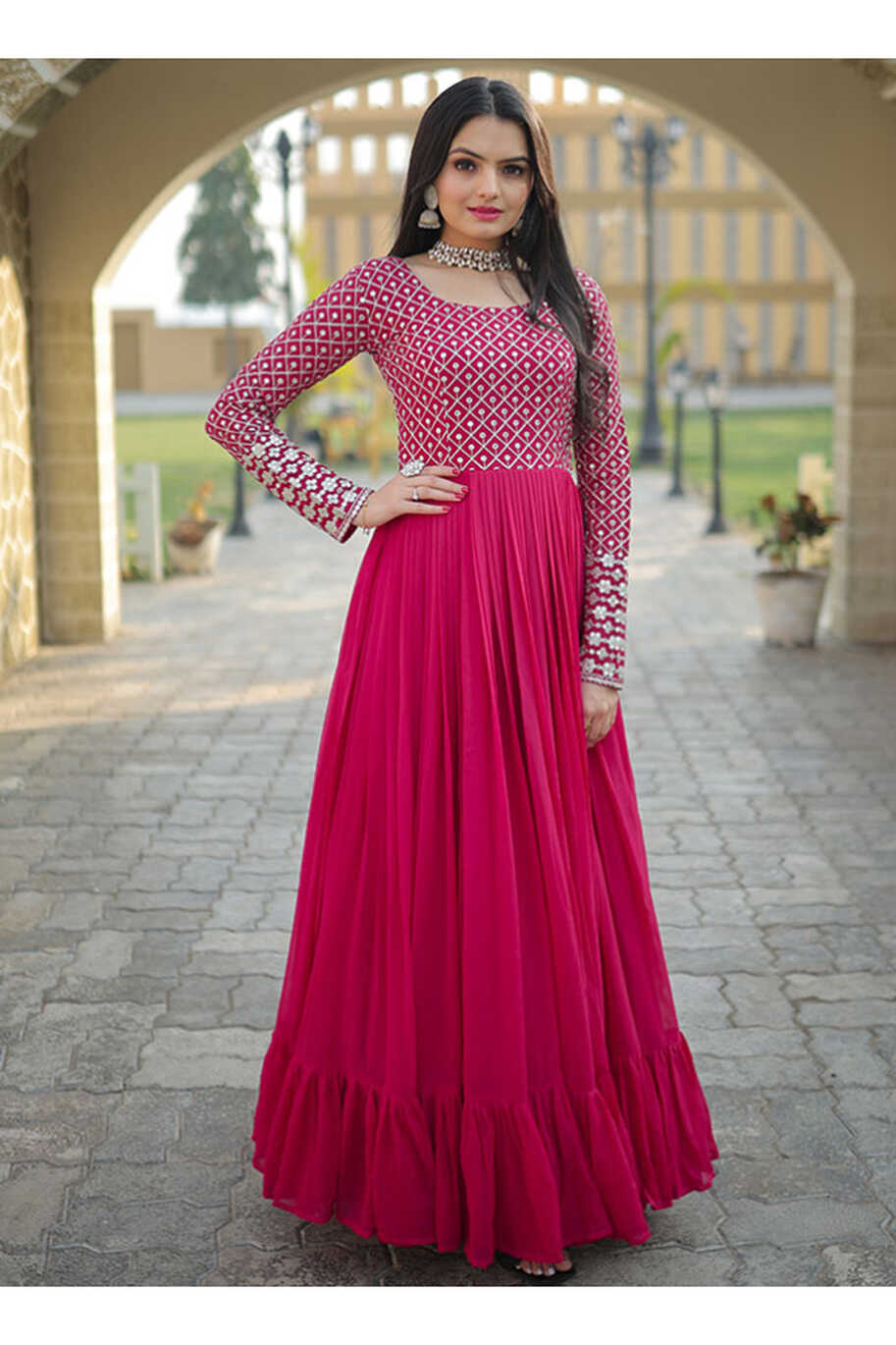 Rani Pink Georgette Gown