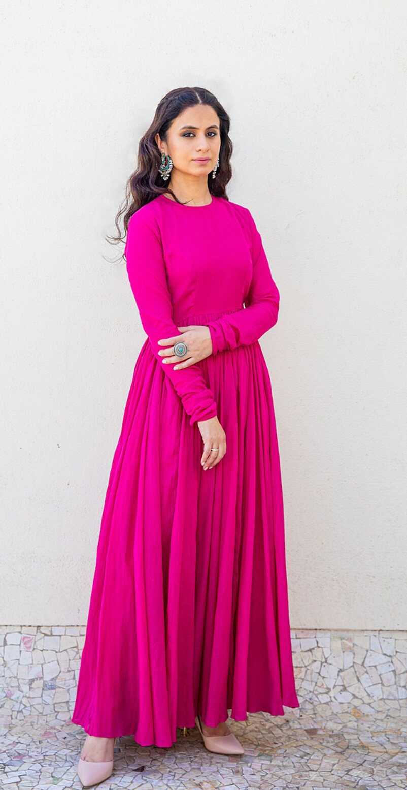 Rani Pink Ghoomar Kurta | Anarkali dress pattern, Fashion attire ...