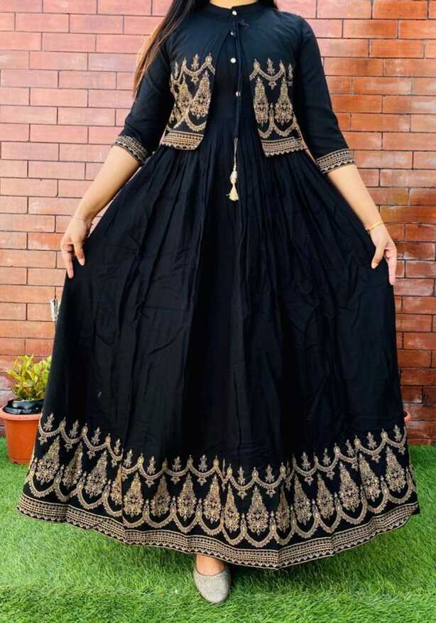 Rayon Black Gown for Girls – SVB Ventures