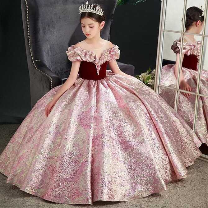 Ready Stock】Kids Dresses For Party Wedding Dress Sequins Children ...