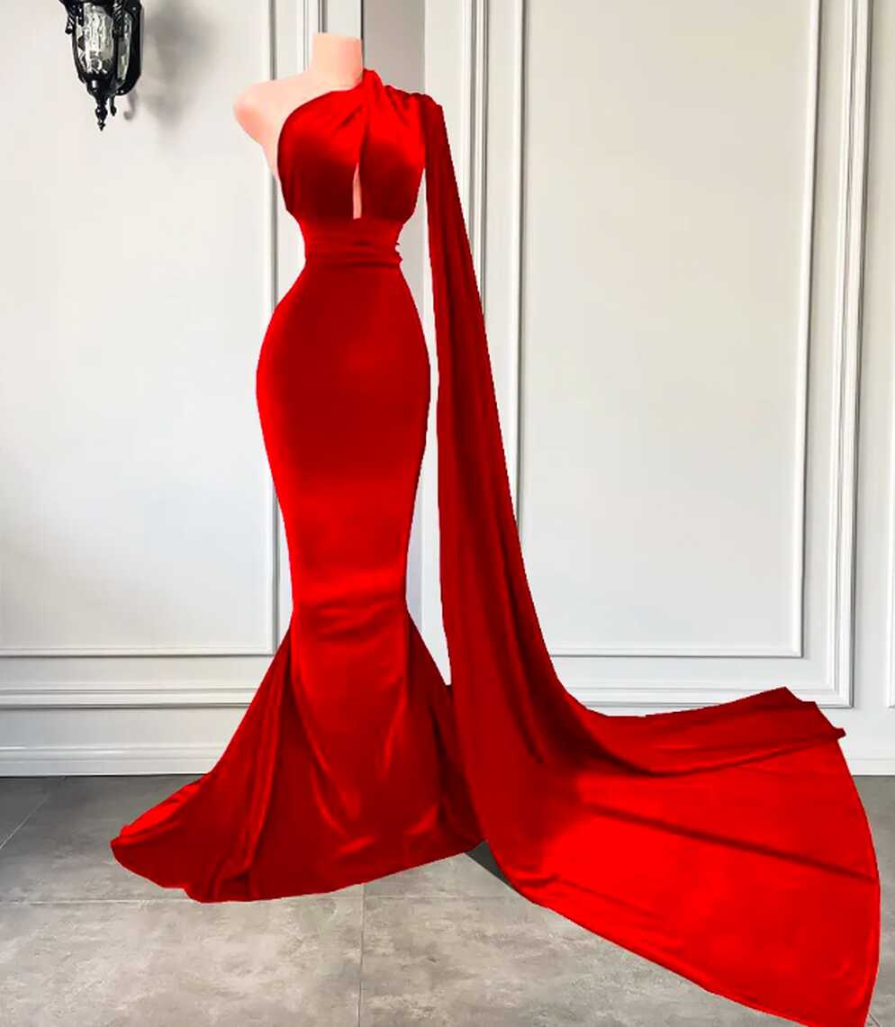 Real Picture Long Prom Dresses 2024 One Shoulder Sexy Mermaid ...