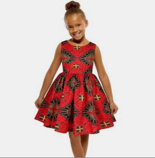 Red African Girls Dress/african Clothing for Girls/african Girls ...