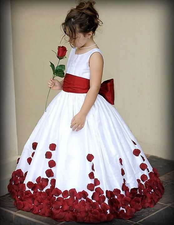 Red Applique Wedding Party Pageant Prom Baby Flower Girl Dress ...