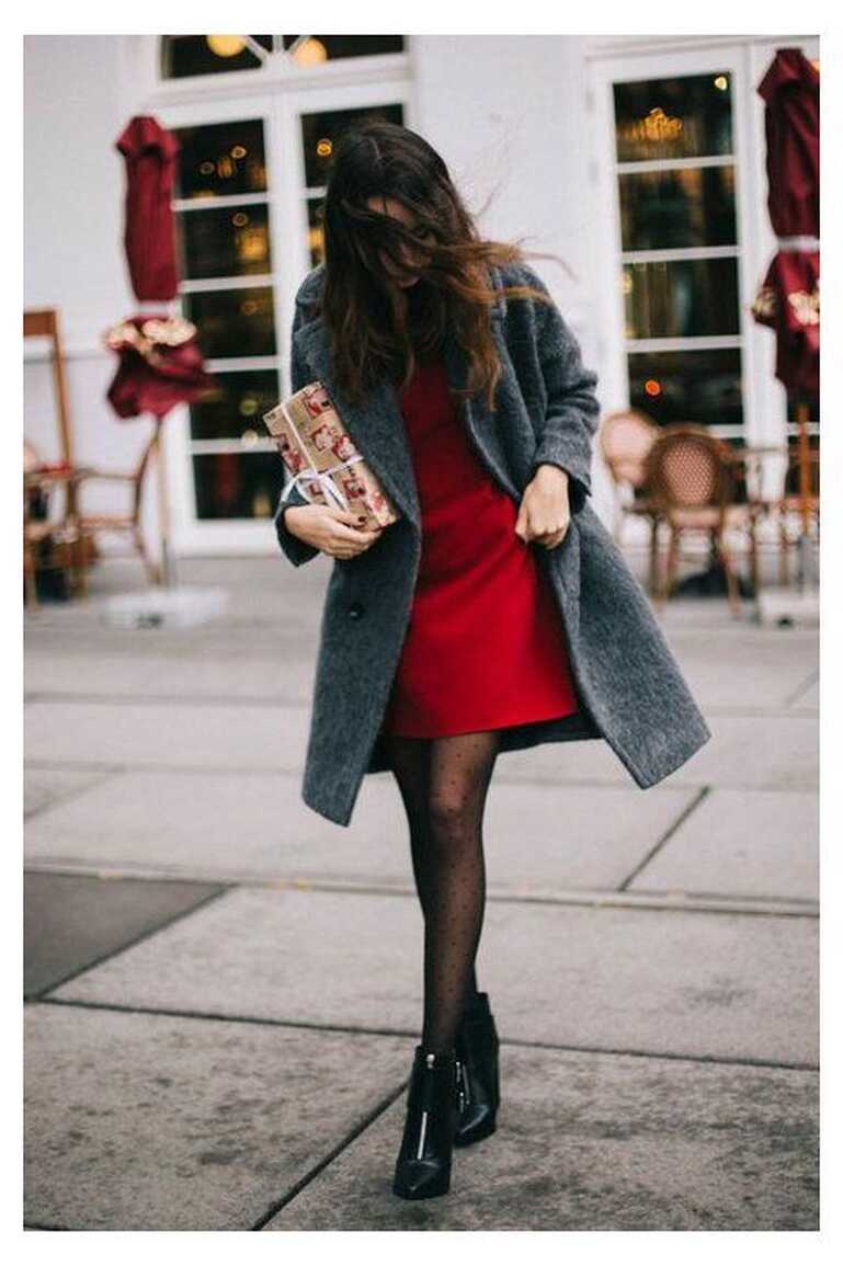 Red Dress Outfit Winter