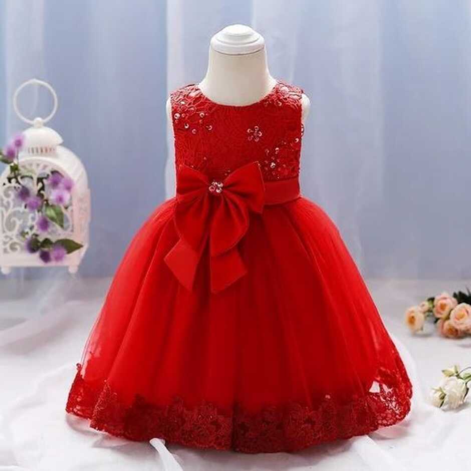 Red Embroidery Kids Baby Party Wear Frock at Rs 799/piece in ...