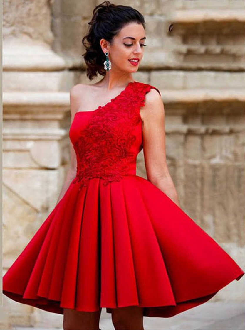 Red Homecoming Dress ,Short Prom Dress, Evening Dress ,Winter ...