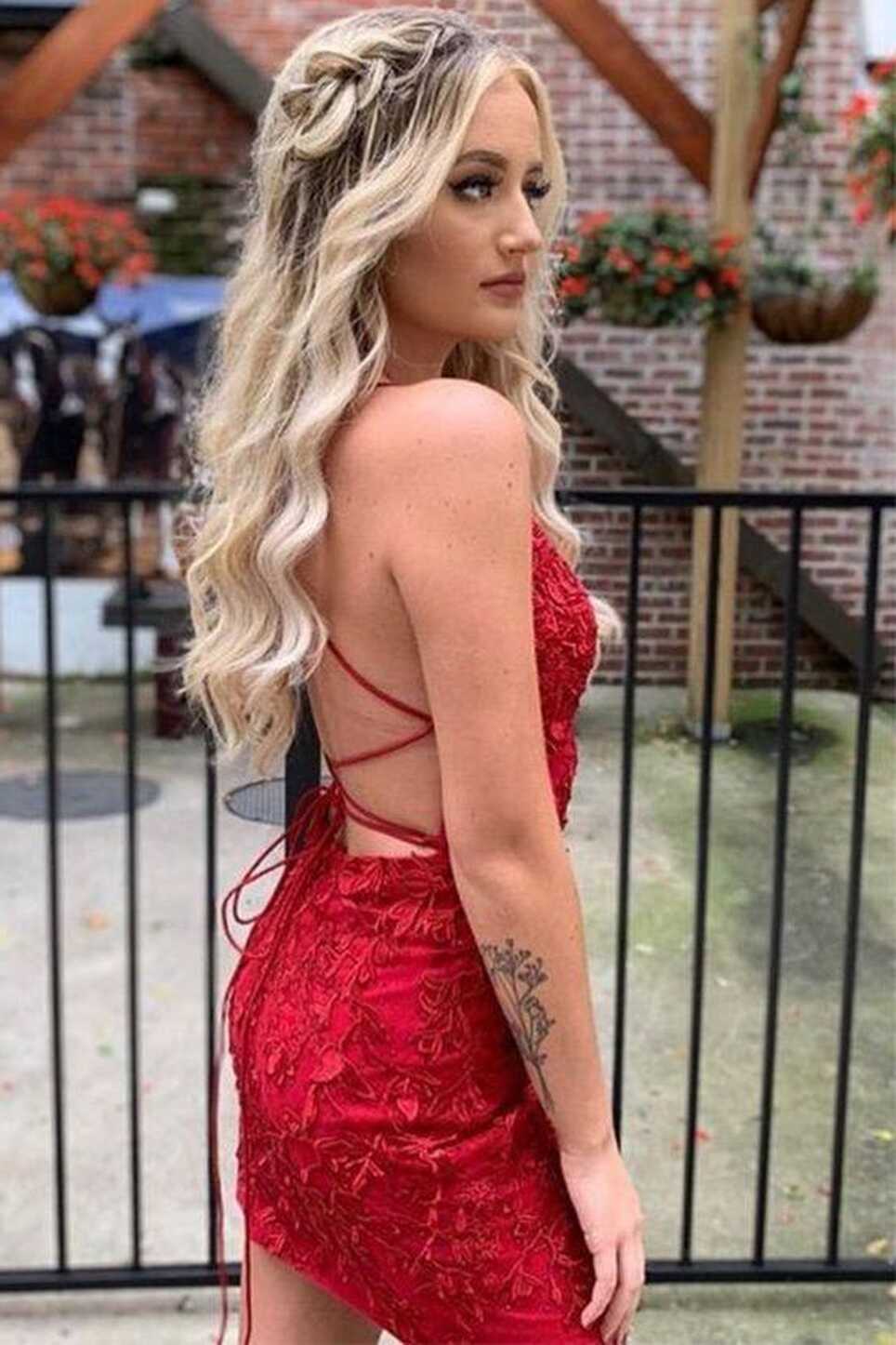 Red Lace Homecoming Dresses 2021, Hoco Dress, Short Prom Dress ...