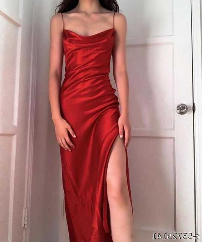 Red Long Satin Dress