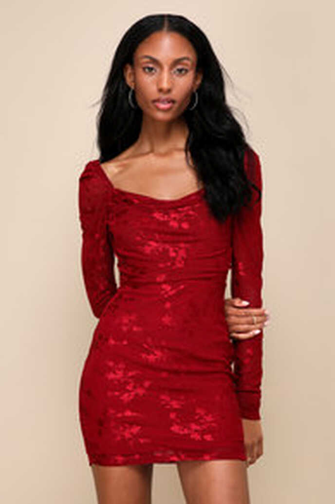 Red Long Sleeve Dresses for Women - Lulus