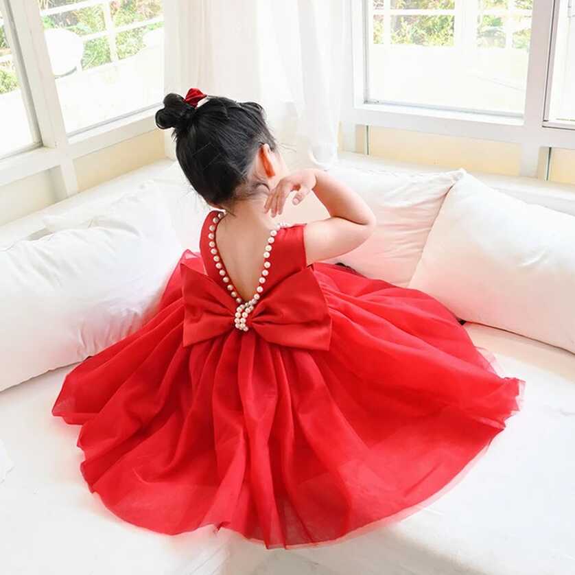 Red Party Frocks for Kids Girl Birthday Weddings Baptism baby ...