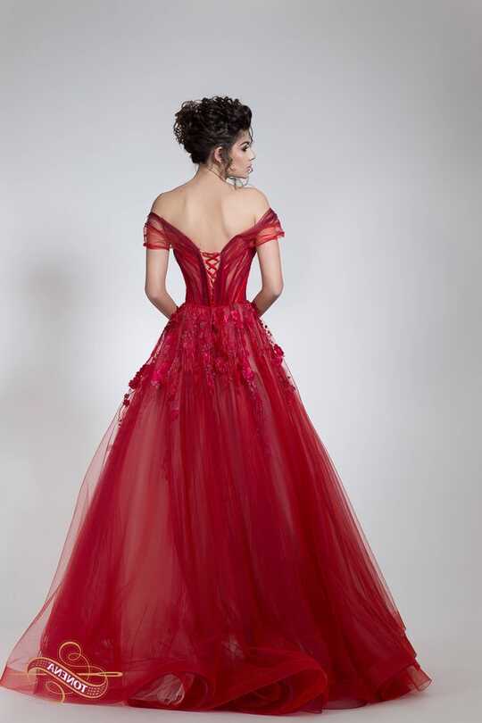 Red Princess Dress for Formal Events, Gorgeous Prom Dress of Tulle ...