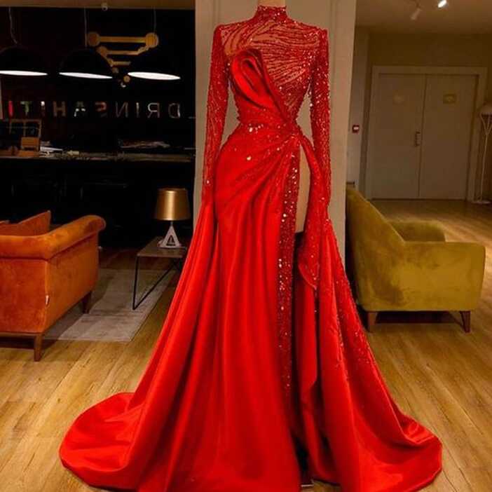 Red Prom Dresses, Long Sleeve Prom Dresses, Vestidos De Graduacion ...