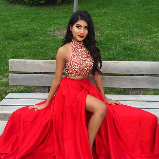 Red Prom Gowns,long Two Piece Prom Dresses 2016 Women&#39;s Formal ...