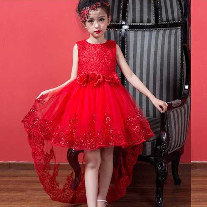 Red Royal Highness Kids High Low Party Dress | High low party ...