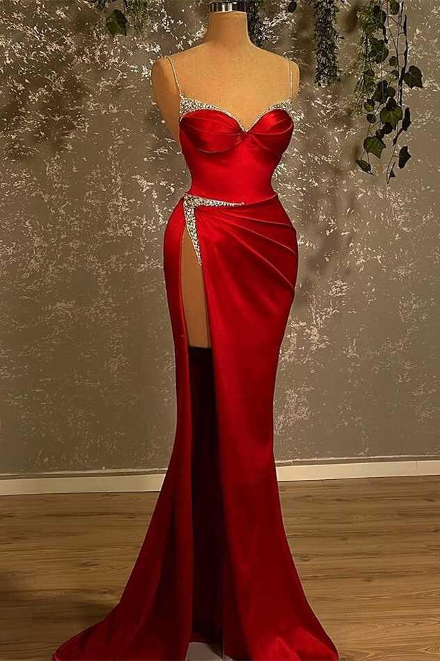 Red Side Slit Prom Dress for Curvy Black Girl Slays