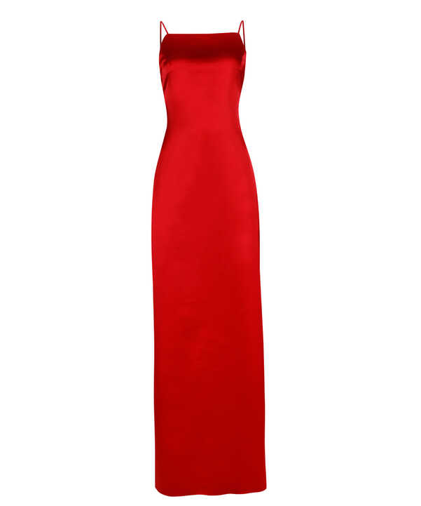 Red Silk Long Dress - Simay Kislaoglu