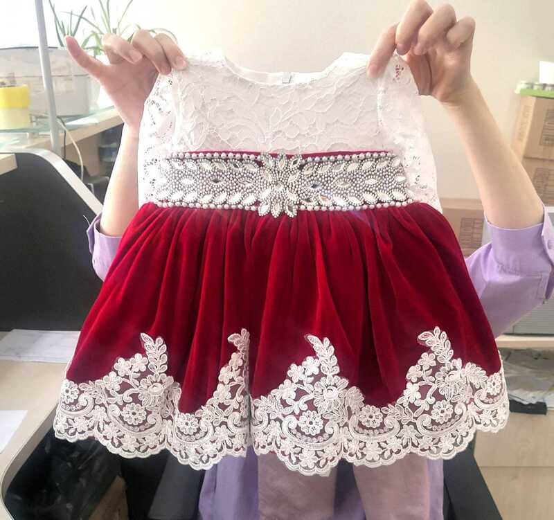 Red Velvet Baby Dress, Lace Newborn Dress Set, Toddler Velvet ...