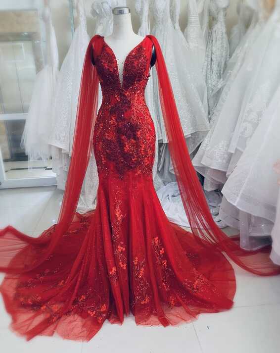 Red Wedding Dresses Mermaid - Etsy