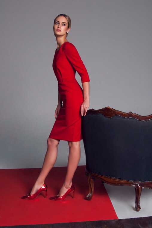 Red Wool Dress, Business Dress, Elegant Dress, Cocktail Dress ...