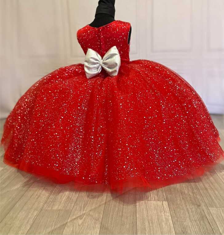 Red baby girl dress. Red sparkle dress. Christmas dress. Baby ...