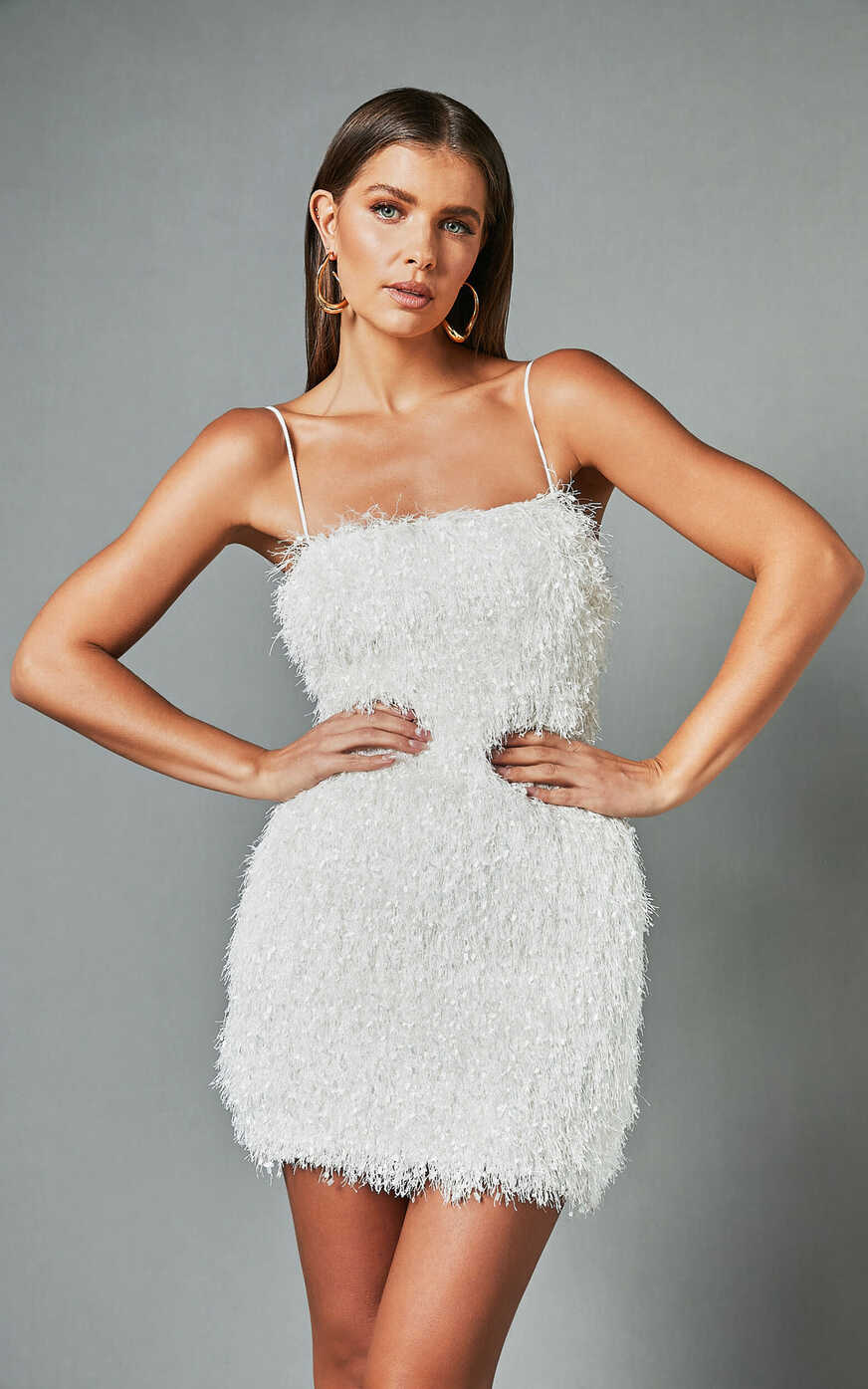 Reis Mini Dress - Textured Strapless Bodycon in White | Showpo