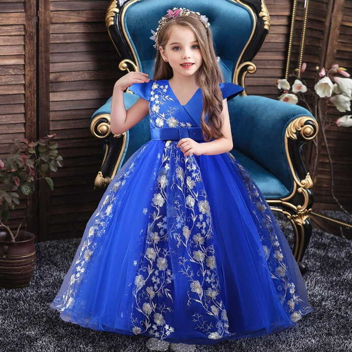 Rewenti Kids Dress Girls Sleeveless Princess Dress Bow Tie Lace ...