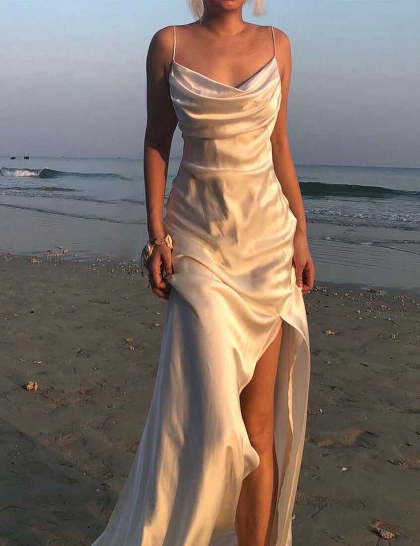 Rhiannon Pure White Silk Dress