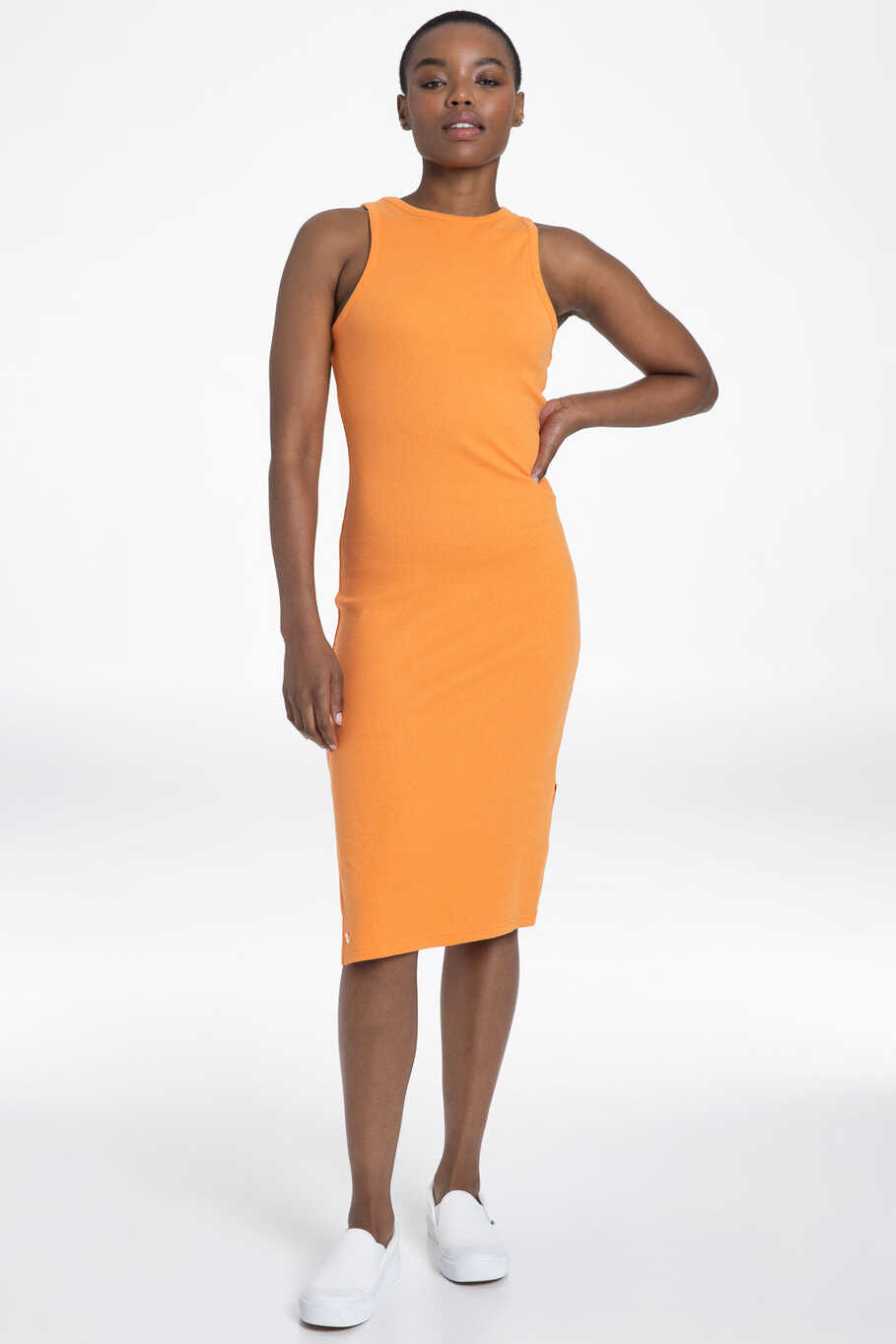 Ribbed Bodycon Dress _ 143278 _ Orange from REFINERY – Refinery