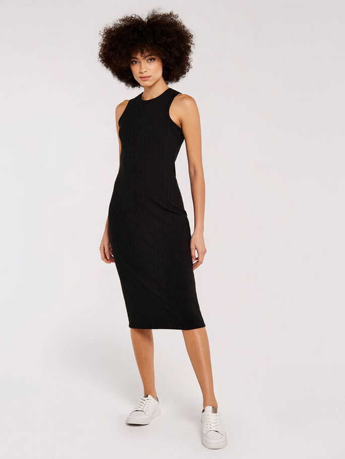 Ribbed Racer Midi Dress | Apricot Clothing