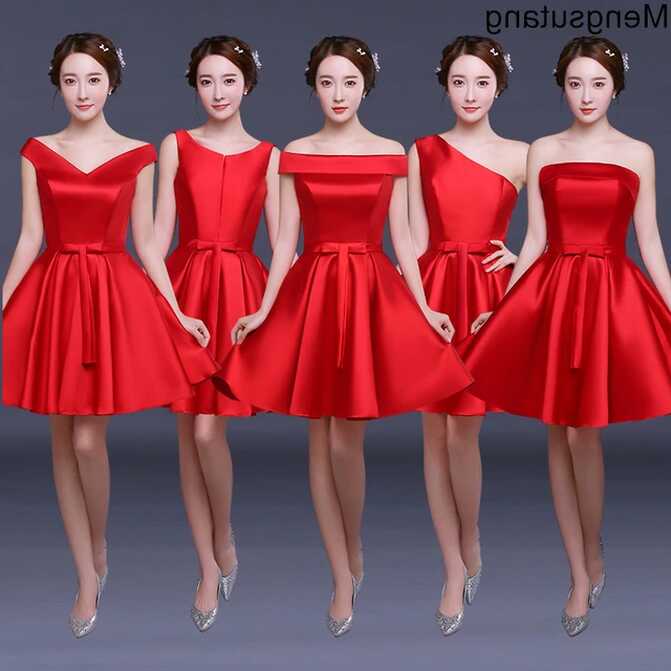 Robe De Soiree Red Short Evening Dress 2024 Elegant Satin Party ...