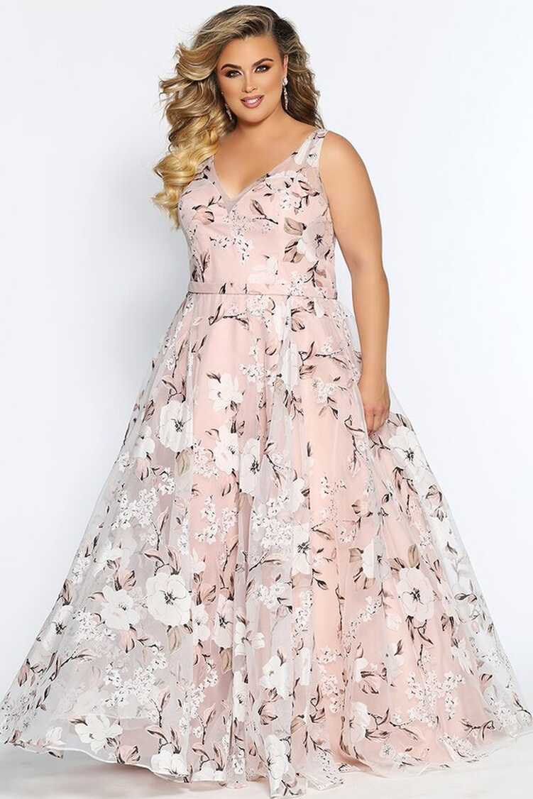 Romantic Affair Formal Plus Size Floral A-line Evening Gown ...