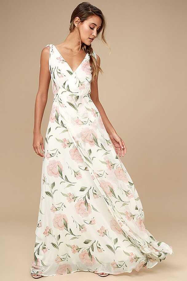 Romantic Possibilities White Floral Print Maxi Dress | Floral ...