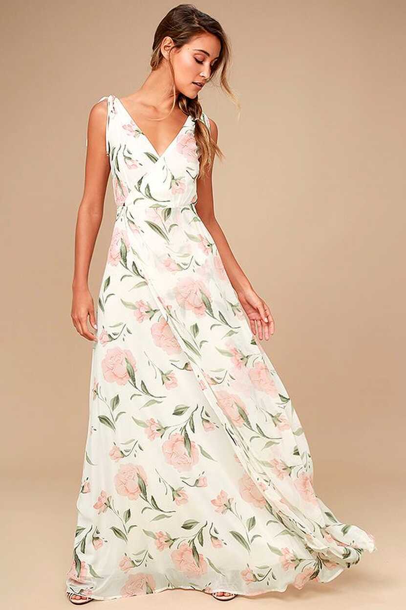 Romantic Possibilities White Floral Print Maxi Dress