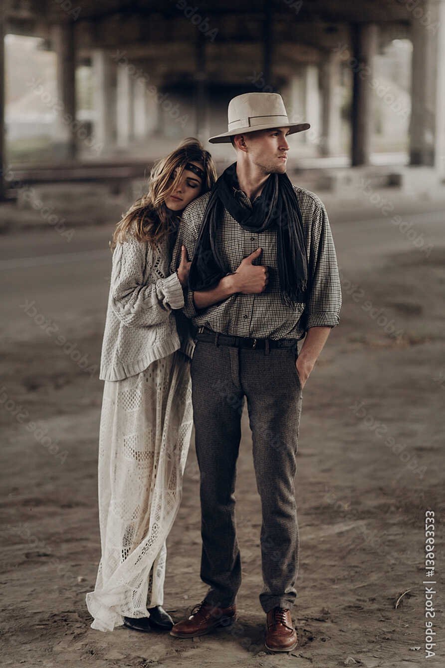 Romantic gypsy woman in stylish boho clothes and white dress ...