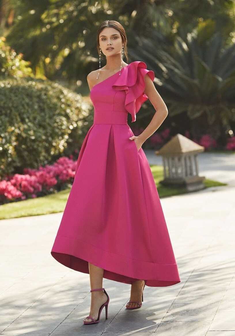 Rosa Clara 5T192 Pink Tea-Length Evening Gown HK | DBR Weddings