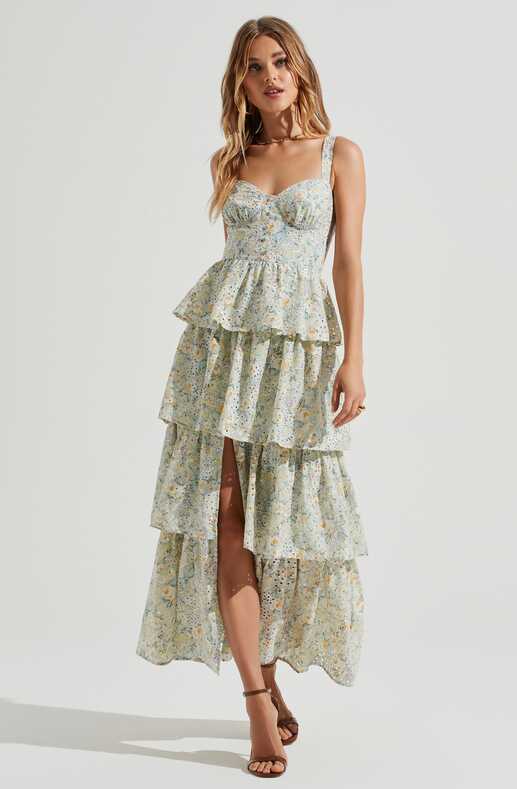 Rosana Floral Tiered Ruffle Maxi Dress – ASTR the Label