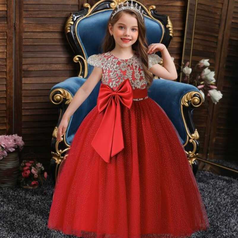 Royal Banquet Princess Wear Bowknot Fashion Girl Long Multi Color ...