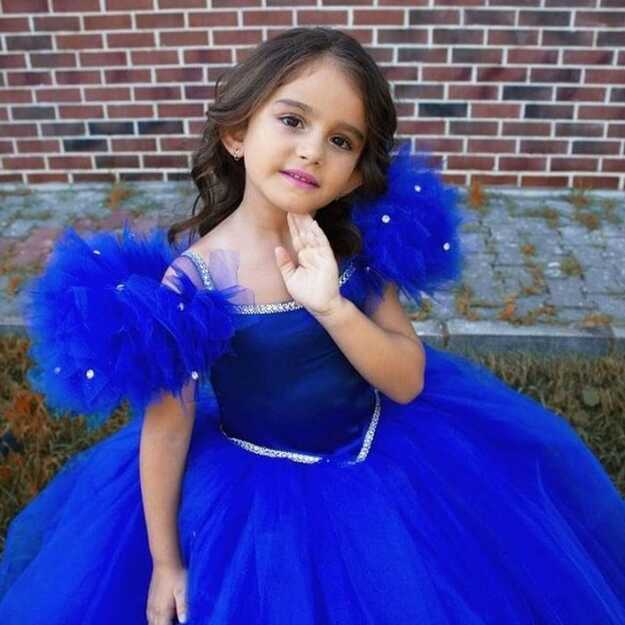 Royal Blue Birthday Dress for Girls