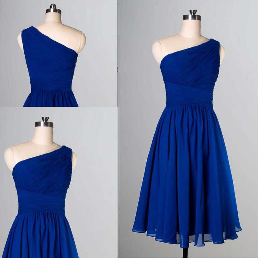 Royal Blue Bridesmaid Dress, Short Bridesmaid Dress, Chiffon ...