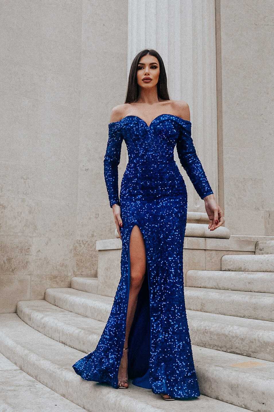 Royal Blue Evening Dresses With Sleeves Hotsell | sustainiaworld.com